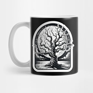 horror tree with moon night Mug